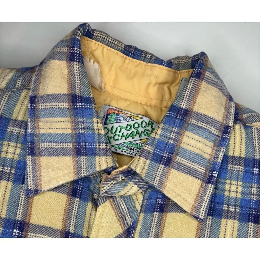 Vintage Outdoor Exchange Quilt Lined Flannel Shirt Jacket Shacket Size M